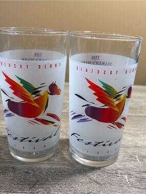 GL40 KENTUCKY DERBY JULEP GLASS - 1996 GRINDSTONE - FESTIVAL